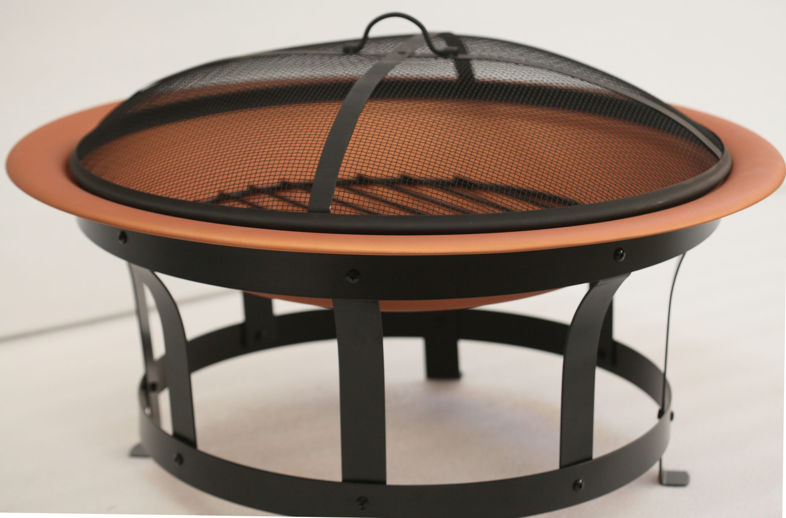 Premium Fire Pit Copper Look With Screen And Cover