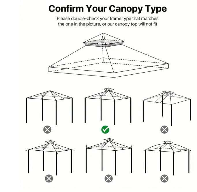 replacement canopy for 3 x 3 frames
